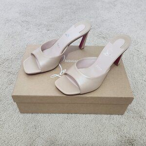 Christian Louboutin Condora Mule 85mm Mules - Pearlescent Nappa Leather - Leche